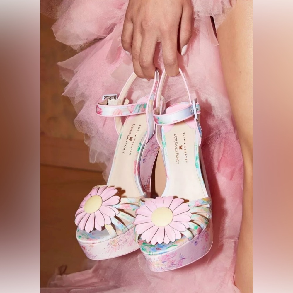 $880 NIB LoveShackFancy x Sophia Webster | Celia Platform Sandal Size 40 BOHO